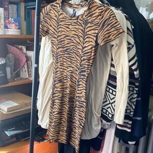 DIVIDED knit bodycon tiger print dress
